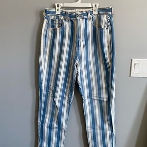 American Eagle striped mom jeans